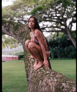 Follow Suit The Izzy Top - Garden Party (Mocha) Mme. Mink