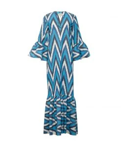 De Castro Long Viento Dress Light Blue