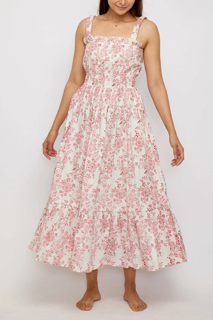 Daydress Florence Dress In Cerise Chintz Trail 3 Daydress Florence Dress In Cerise Chintz Trail