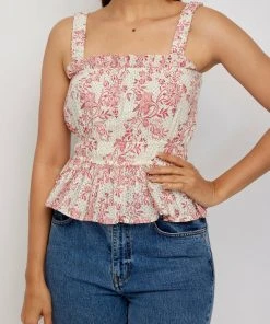 Daydress Florence Sun-top In Cerise Chintz Trail