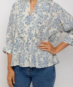 Daydress Carrie Shirt In Blue Chintz Trail WHAT'S HOT
