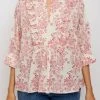 Daydress Carrie Shirt In Cerise Chintz Trail WHAT'S HOT