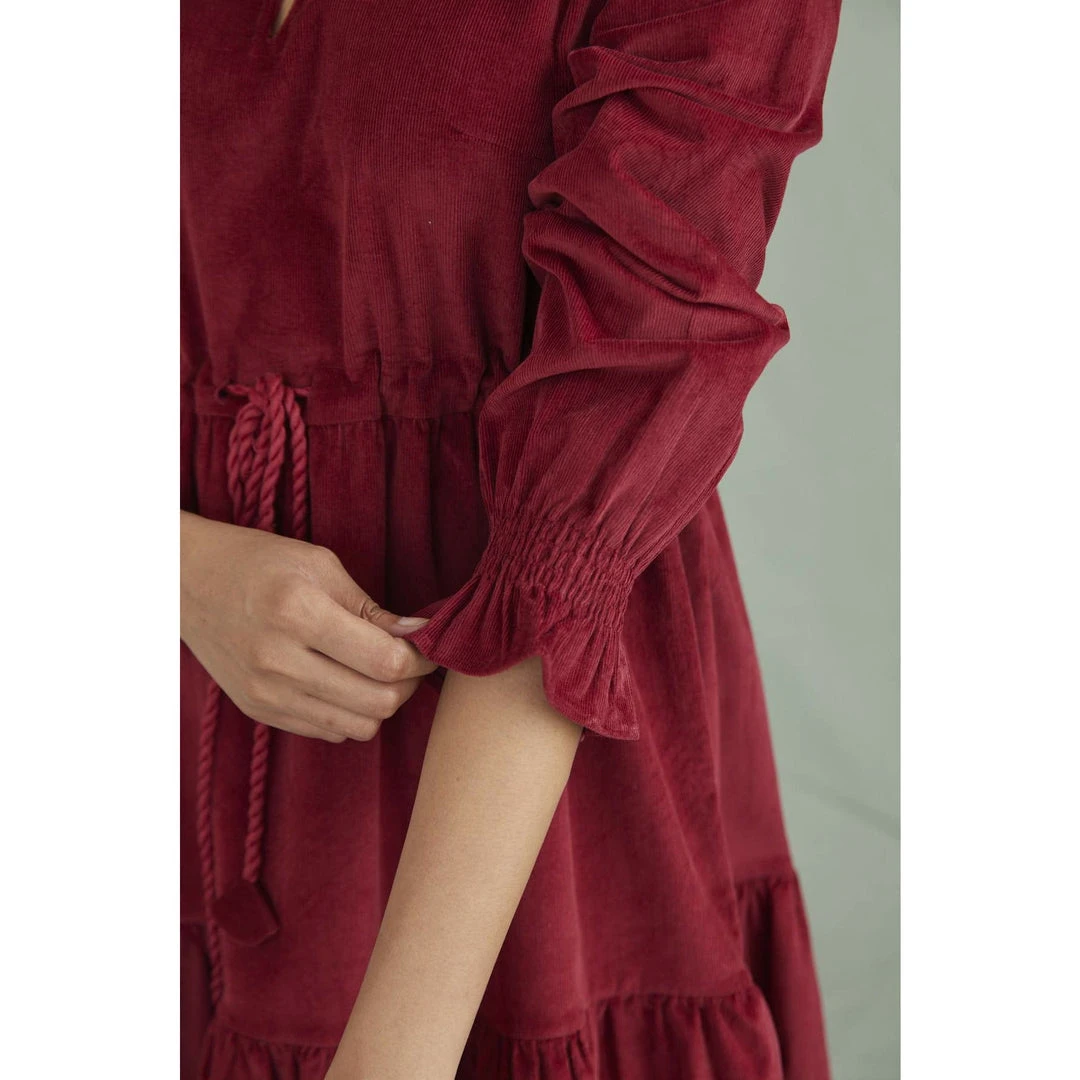 Daydress Alma Dress In Red Velvet Needlecord WHAT'S HOT 7 Daydress Alma Dress In Red Velvet Needlecord WHAT'S HOT