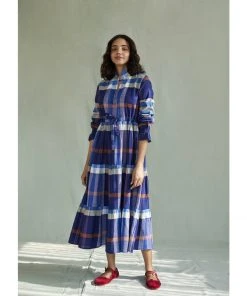 Daydress Alma Dress In Giant Handloom Check WHAT'S HOT