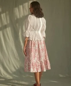 Daydress Frill Skirt In Cerise Chintz Trail