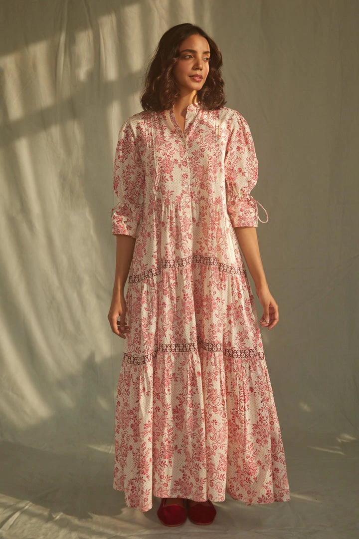 Daydress WHAT'S HOT Colette Dress In Cerise Chintz Trail 6 Daydress WHAT'S HOT Colette Dress In Cerise Chintz Trail