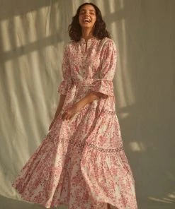 Daydress WHAT'S HOT Colette Dress In Cerise Chintz Trail