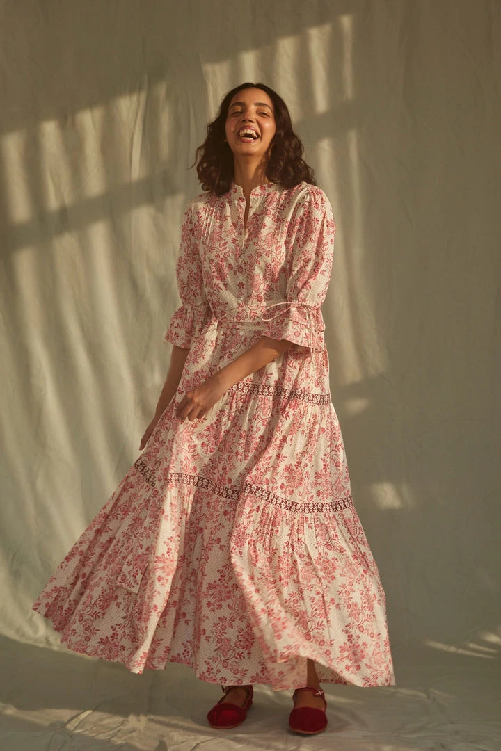 Daydress WHAT'S HOT Colette Dress In Cerise Chintz Trail 4 Daydress WHAT'S HOT Colette Dress In Cerise Chintz Trail