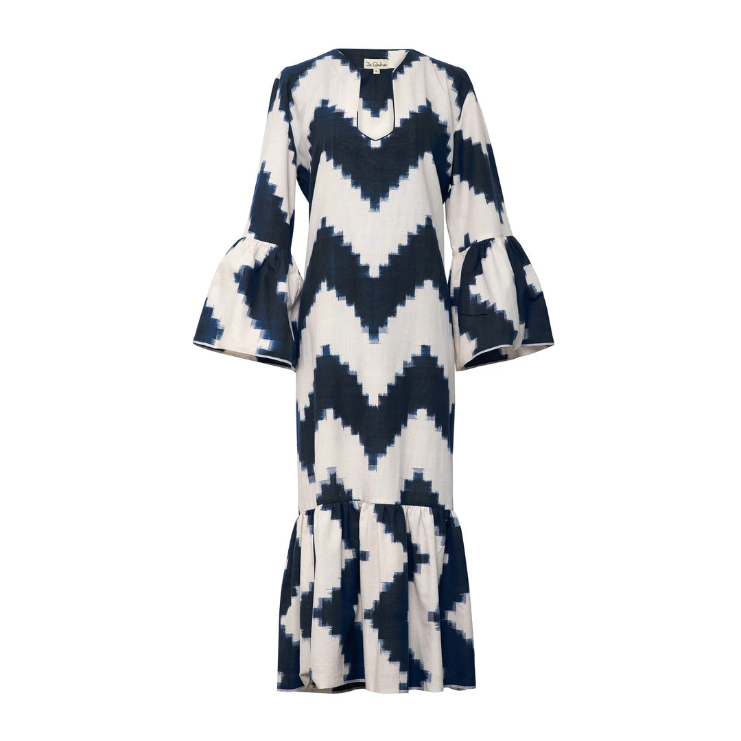 De Castro Long Viento Dress Zig Zag Navy Blue 3 De Castro Long Viento Dress Zig Zag Navy Blue