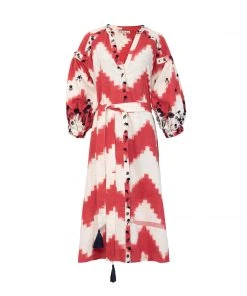 De Castro Red Zig Zag Dress