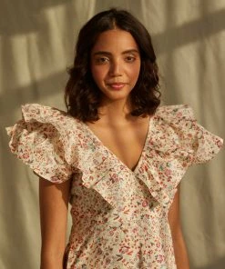 Daydress Lindos Dress In Berry Wild Flowers WHAT'S HOT