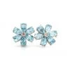 Couplet Les Fleurs Large Aqua And Pink Sapphire Earrings
