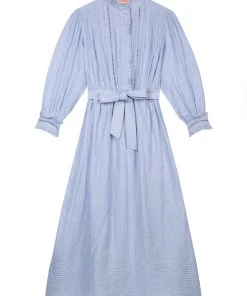 Seraphina WHAT'S HOT THE LADDER LACE DRESS | Sea Blue Chambray