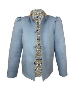 Casey Marks WHAT'S HOT Magic Jacket In Ombre Floral Jacquard & Blue Twill