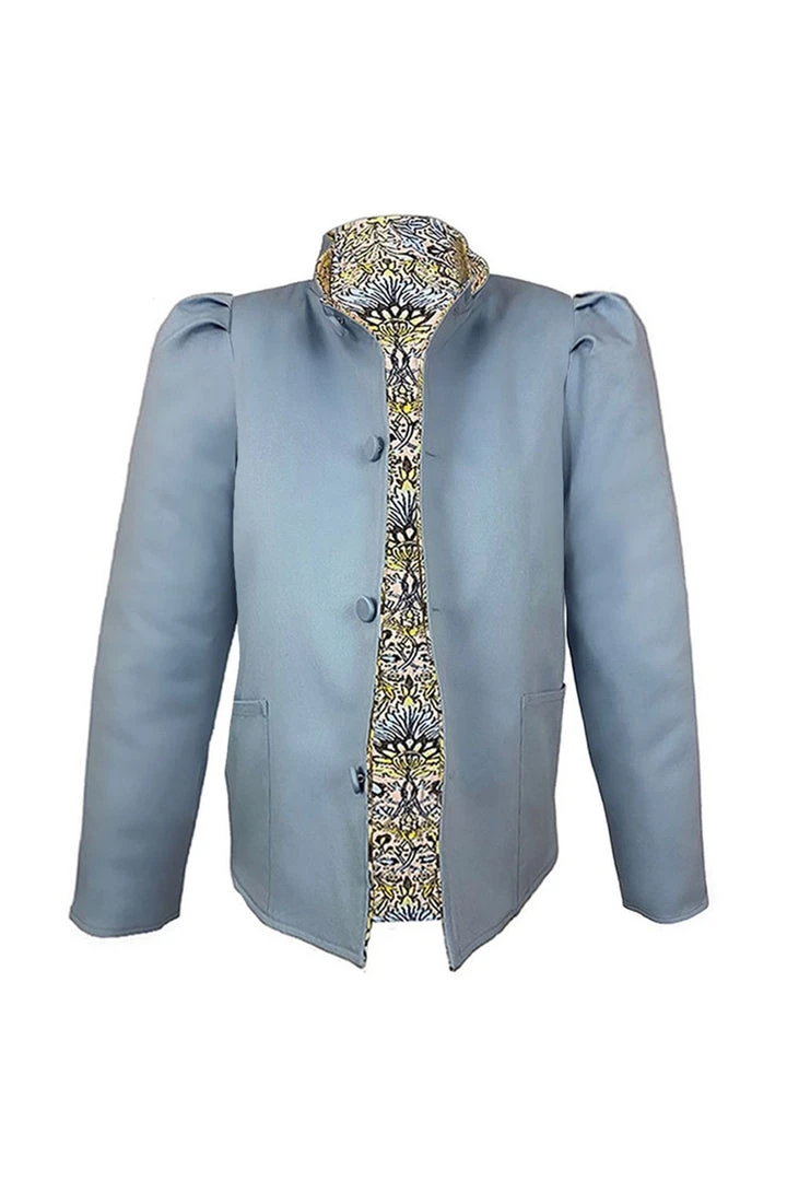 Casey Marks WHAT'S HOT Magic Jacket In Ombre Floral Jacquard & Blue Twill 4 Casey Marks WHAT'S HOT Magic Jacket In Ombre Floral Jacquard & Blue Twill