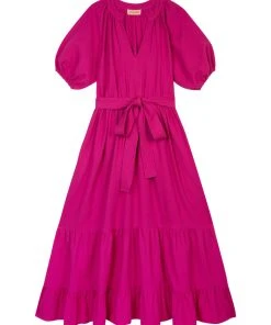Seraphina THE TIERED BELTED DRESS | Raspberry WHAT'S HOT