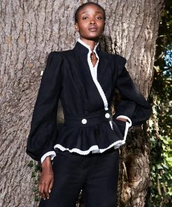 Anna Mason Stella Belted Jacket With Broidery Lace 10 Anna Mason Stella Belted Jacket With Broidery Lace