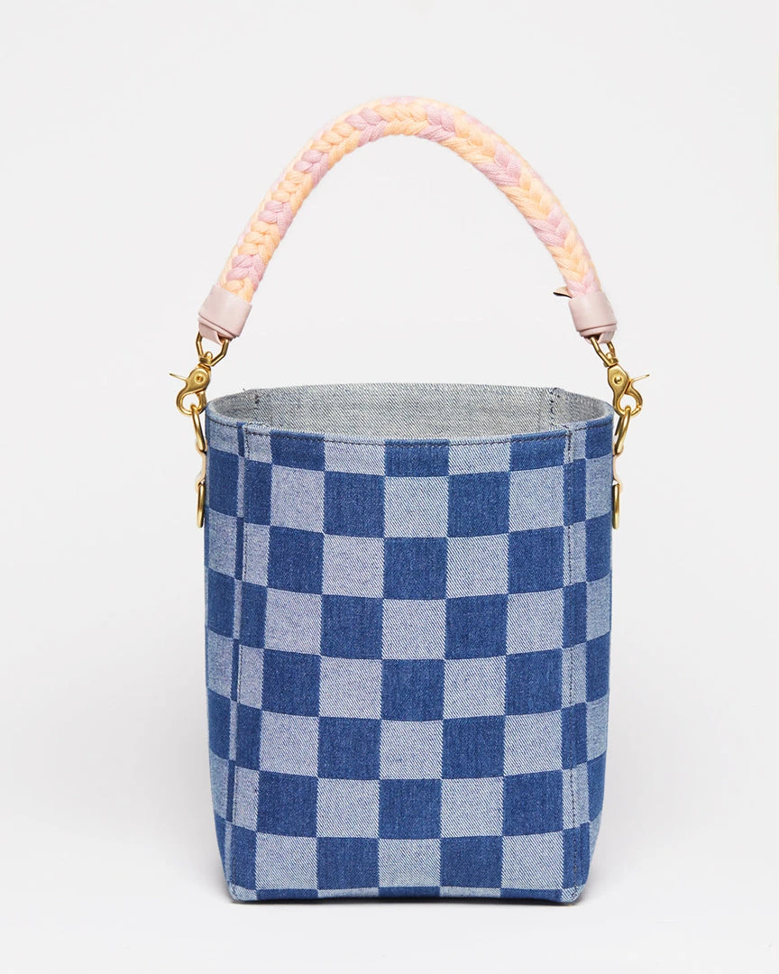 Salt The Checkered Denim Paloma Bucket Tote 6 Salt The Checkered Denim Paloma Bucket Tote