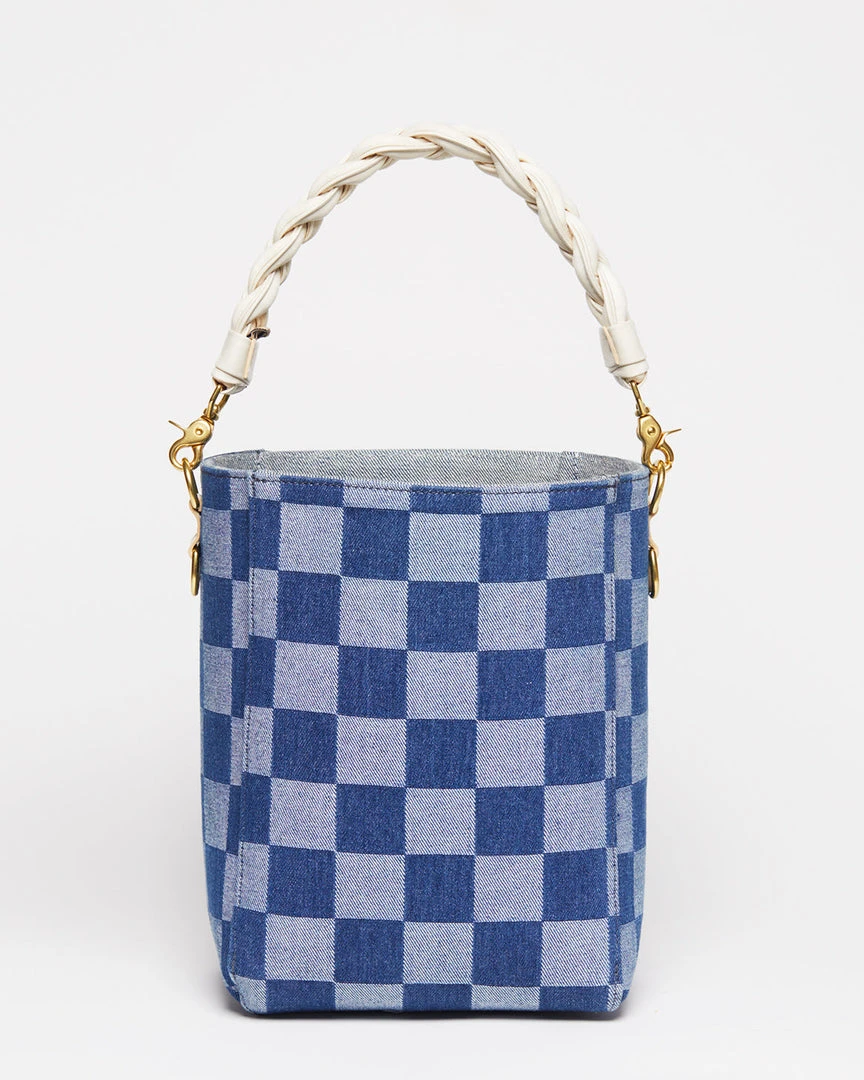 Salt The Checkered Denim Paloma Bucket Tote 12 Salt The Checkered Denim Paloma Bucket Tote