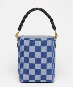 Salt The Checkered Denim Paloma Bucket Tote 21 Salt The Checkered Denim Paloma Bucket Tote