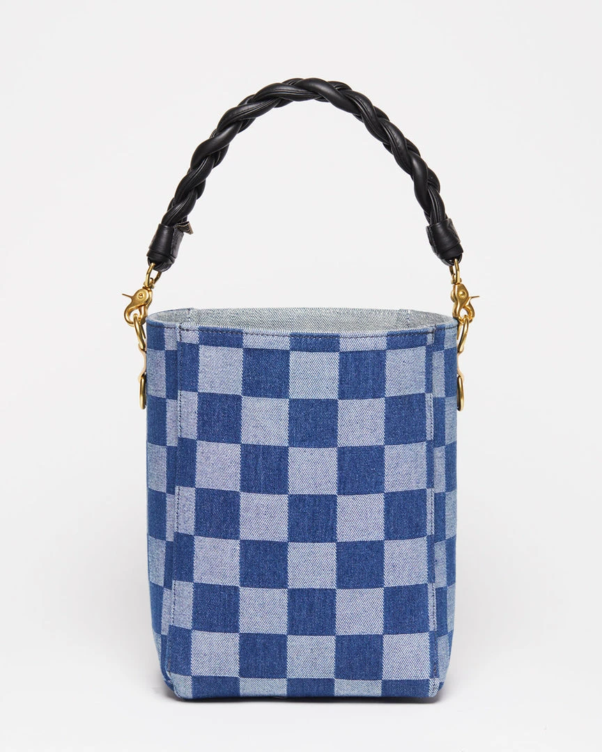 Salt The Checkered Denim Paloma Bucket Tote 9 Salt The Checkered Denim Paloma Bucket Tote