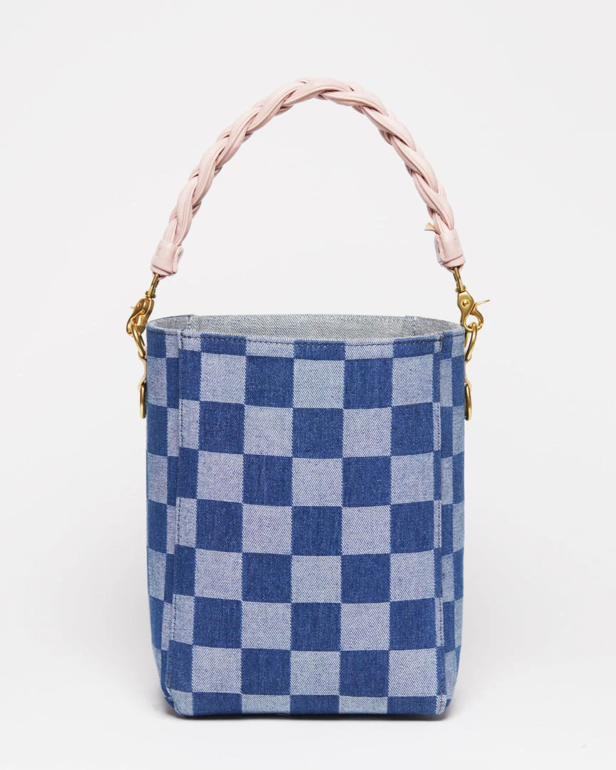 Salt The Checkered Denim Paloma Bucket Tote 11 Salt The Checkered Denim Paloma Bucket Tote