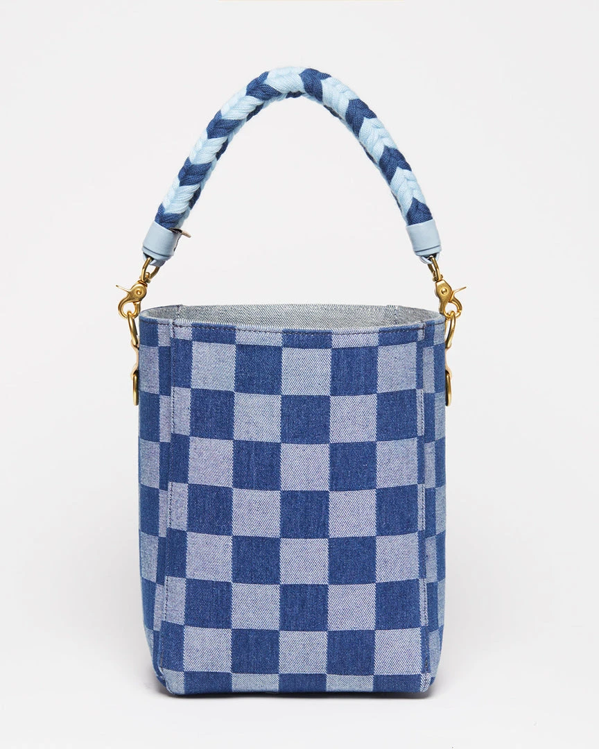 Salt The Checkered Denim Paloma Bucket Tote 5 Salt The Checkered Denim Paloma Bucket Tote