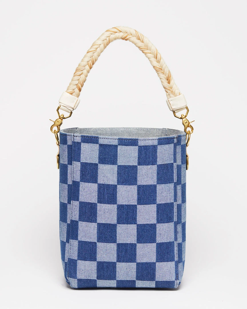 Salt The Checkered Denim Paloma Bucket Tote 7 Salt The Checkered Denim Paloma Bucket Tote