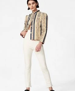 Casey Marks Magic Jacket In Striped Brocade & Pink Twill WHAT'S HOT