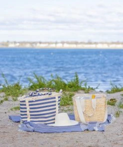 Hat Attack Canvas Cooler Tote- Denim Stripe 11 Hat Attack Canvas Cooler Tote- Denim Stripe
