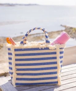 Hat Attack Canvas Cooler Tote- Denim Stripe 10 Hat Attack Canvas Cooler Tote- Denim Stripe