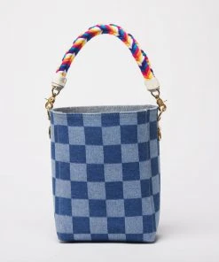 Salt The Checkered Denim Paloma Bucket Tote 20 Salt The Checkered Denim Paloma Bucket Tote