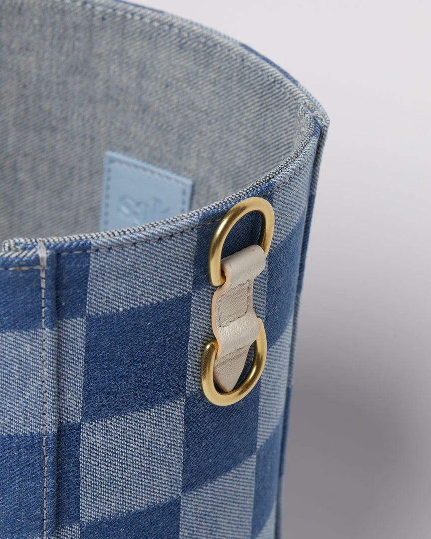 Salt The Checkered Denim Paloma Bucket Tote 14 Salt The Checkered Denim Paloma Bucket Tote