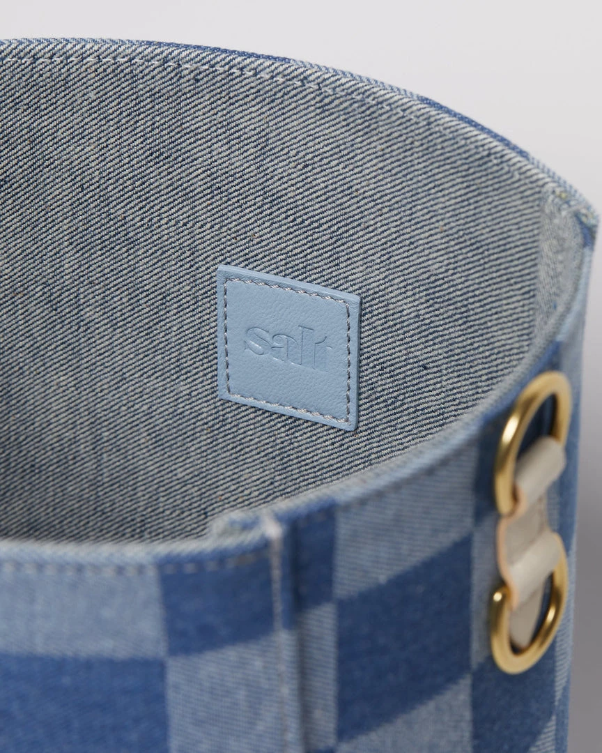 Salt The Checkered Denim Paloma Bucket Tote 15 Salt The Checkered Denim Paloma Bucket Tote