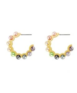 QuayL Perfect Pearl Huggie - Rainbow