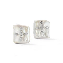 Couplet Les Perles Square Diamond Earrings
