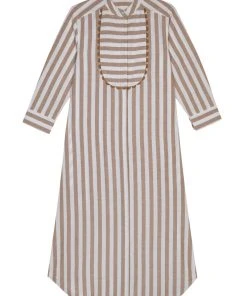 Seraphina THE MAXI BEACH SHIRT | Tan & White Stripe 8 Seraphina THE MAXI BEACH SHIRT | Tan & White Stripe