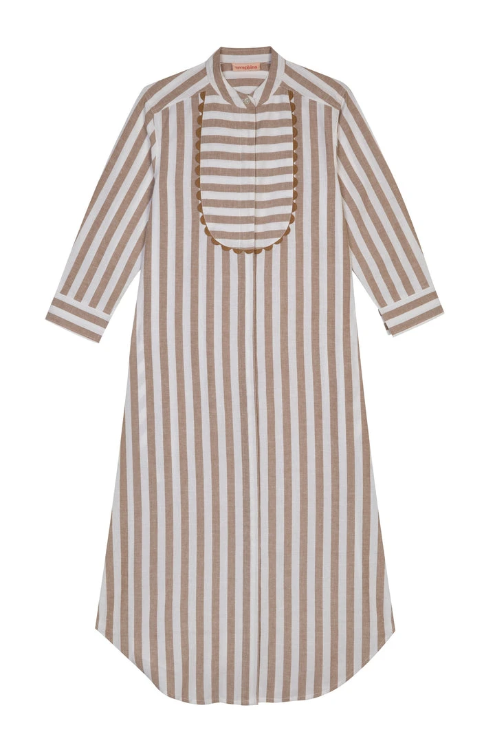 Seraphina THE MAXI BEACH SHIRT | Tan & White Stripe 5 Seraphina THE MAXI BEACH SHIRT | Tan & White Stripe