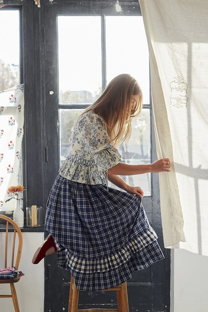 Daydress WHAT'S HOT Frill Skirt In Handloom Check 3 Daydress WHAT'S HOT Frill Skirt In Handloom Check