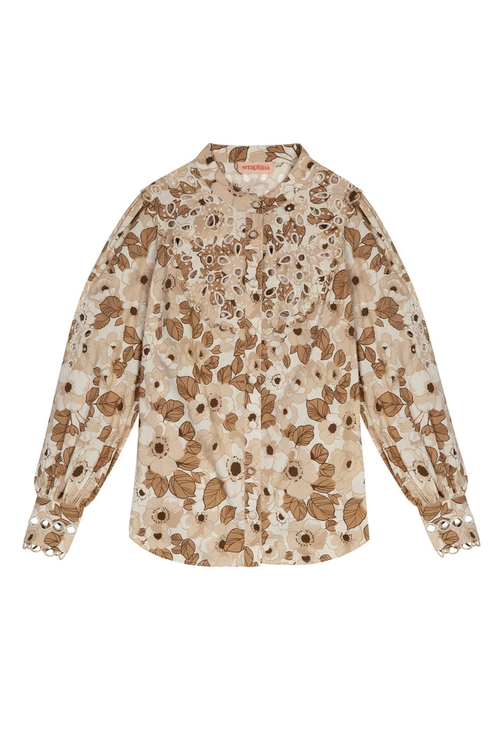 Seraphina Tops CUTWORK BLOUSE | Brown Florals 7 Seraphina Tops CUTWORK BLOUSE | Brown Florals