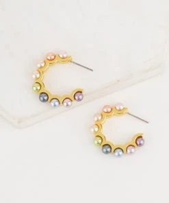 QuayL Perfect Pearl Huggie - Rainbow