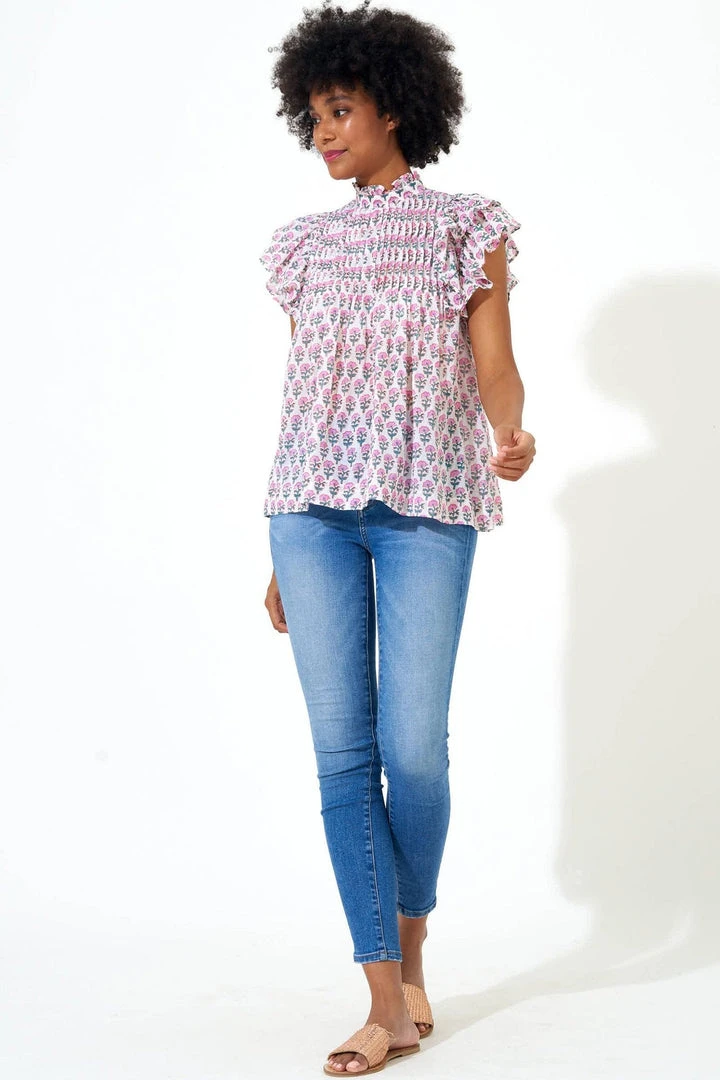 OLIPHANT Pintuck Ruffle Top 3 OLIPHANT Pintuck Ruffle Top