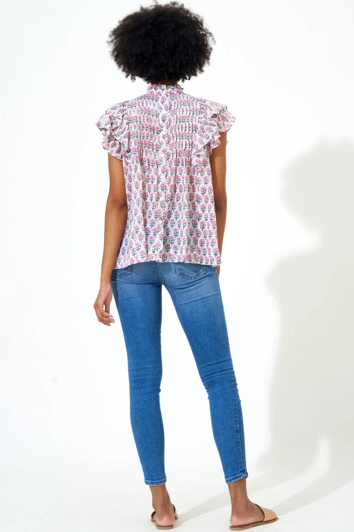 OLIPHANT Pintuck Ruffle Top 4 OLIPHANT Pintuck Ruffle Top