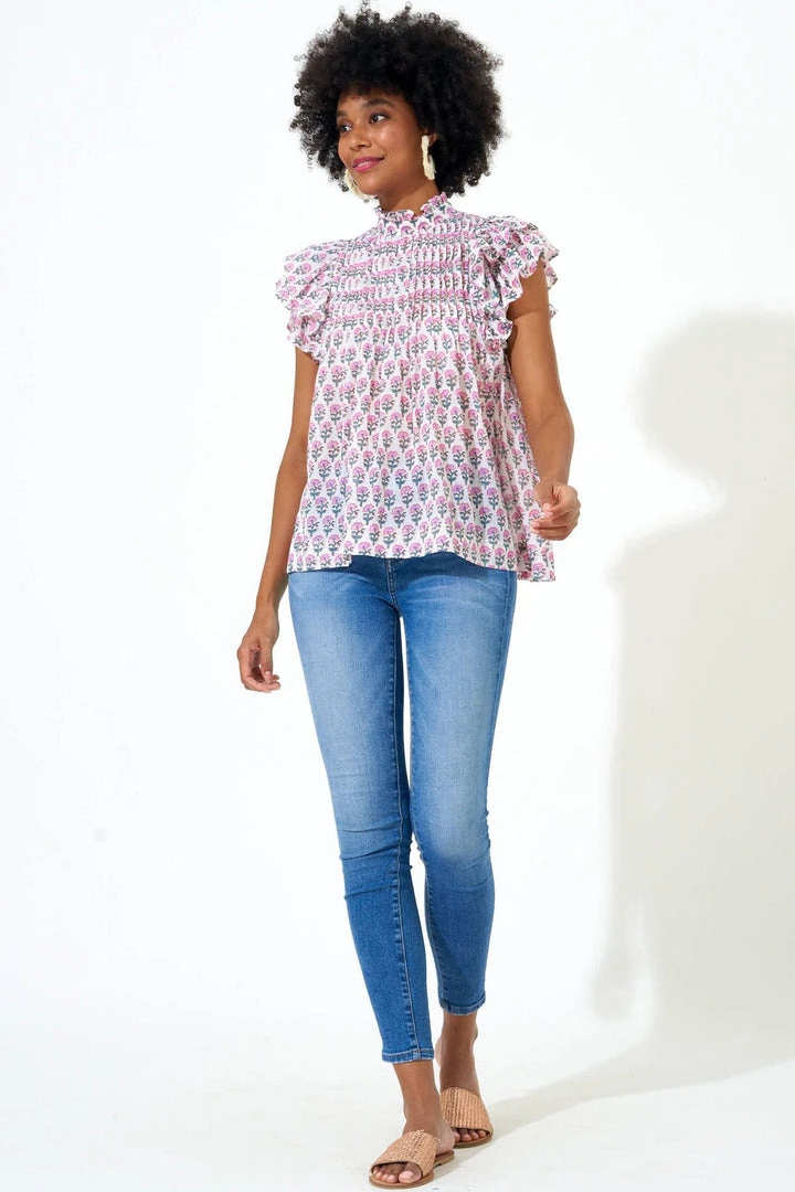 OLIPHANT Pintuck Ruffle Top 5 OLIPHANT Pintuck Ruffle Top