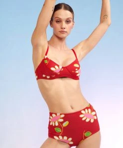 Cynthia Rowley Blossom High-Waisted Bikini Bottom