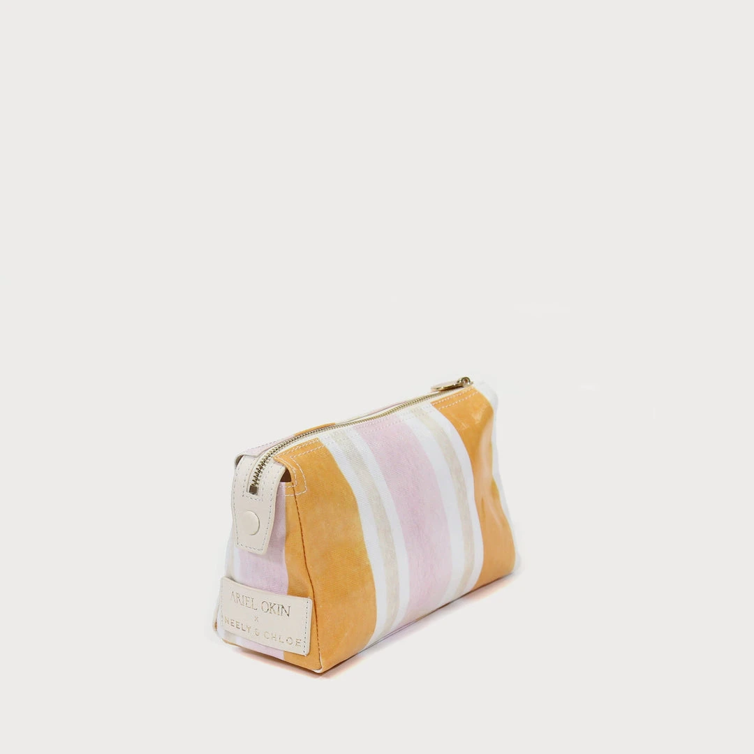 Neely & Chloe Ariel Okin X N&C Small Coated Canvas Pouch Striped ACCESSORIES 3 Neely & Chloe Ariel Okin X N&C Small Coated Canvas Pouch Striped ACCESSORIES