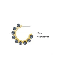 QuayL Perfect Pearl Huggie - Gray