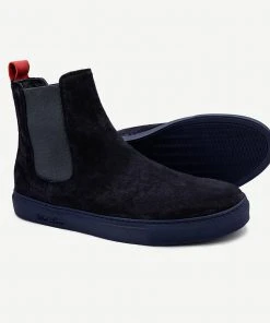 Del Toro Men's Navy Suede Chelsea Sneaker WHAT'S HOT