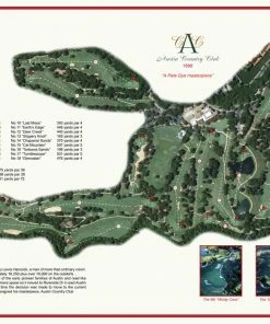 Vintage Golf Course Maps Austin CC Father's Day