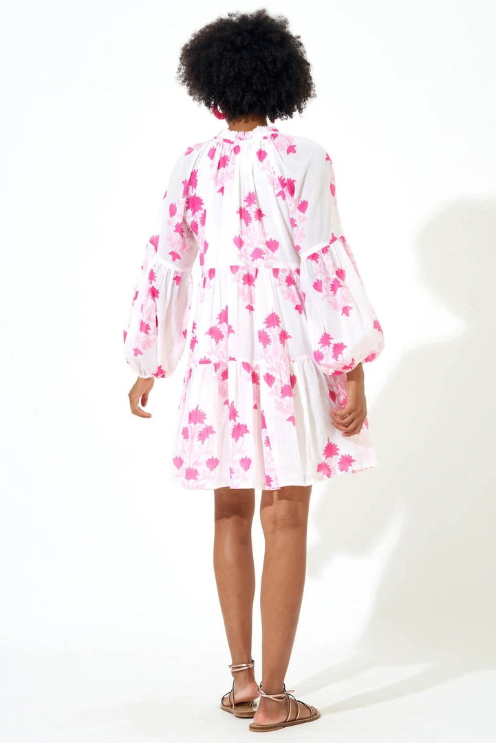 OLIPHANT Balloon Sleeve Short Dress- Jaipur Pink 5 OLIPHANT Balloon Sleeve Short Dress- Jaipur Pink